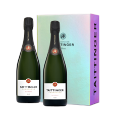 Buy & Send Taittinger Brut Champagne 75cl in Branded Monochrome Gift Box